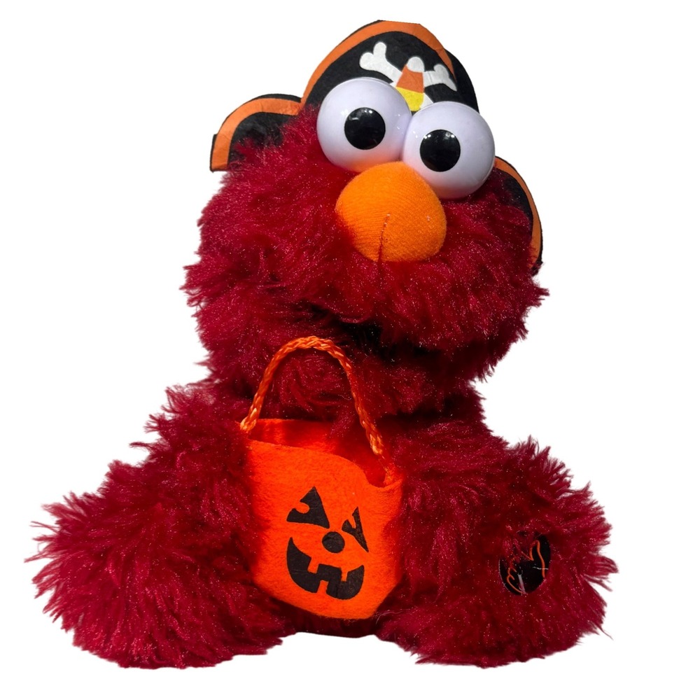 Sesame Street Elmo Halloween Pirate Trick or Treat Plush Small Red 2023 WORKING